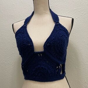 Corset crochet Halter Top - Rave top & fit - Handcrafted with Cotton Yarn